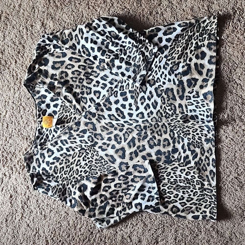 Womens cheetah print ruby rd 2x top